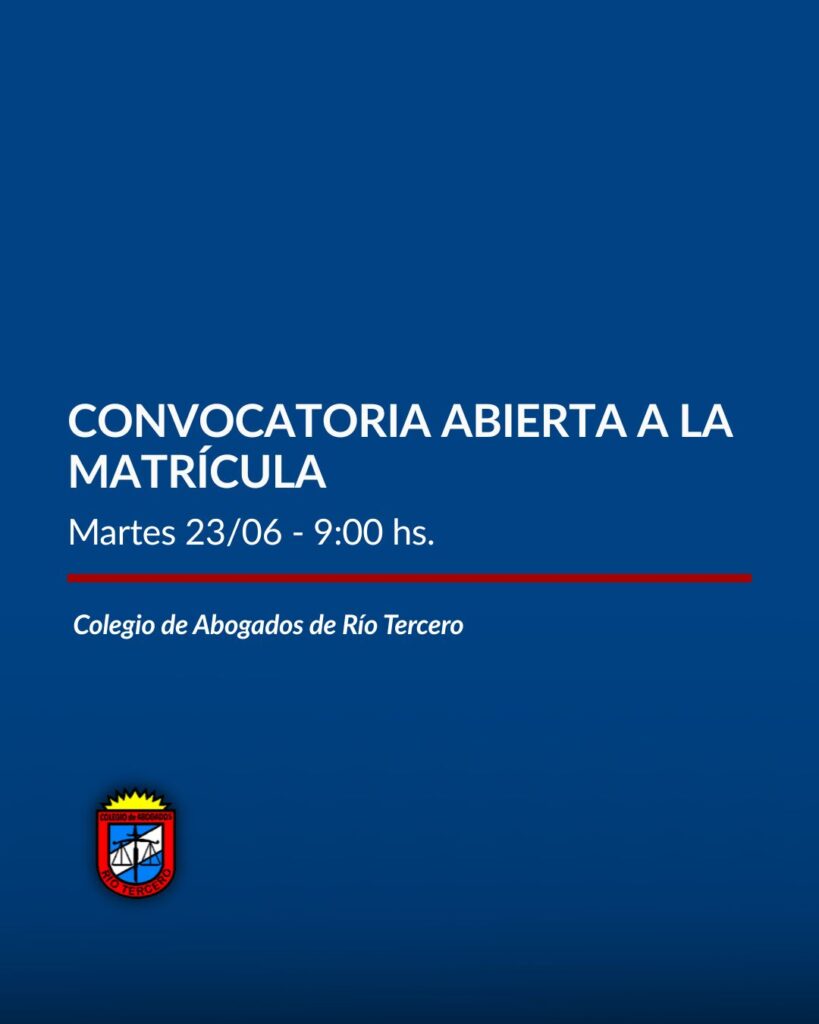 CONVOCATORIA ABIERTA A LA MATRÍCULA